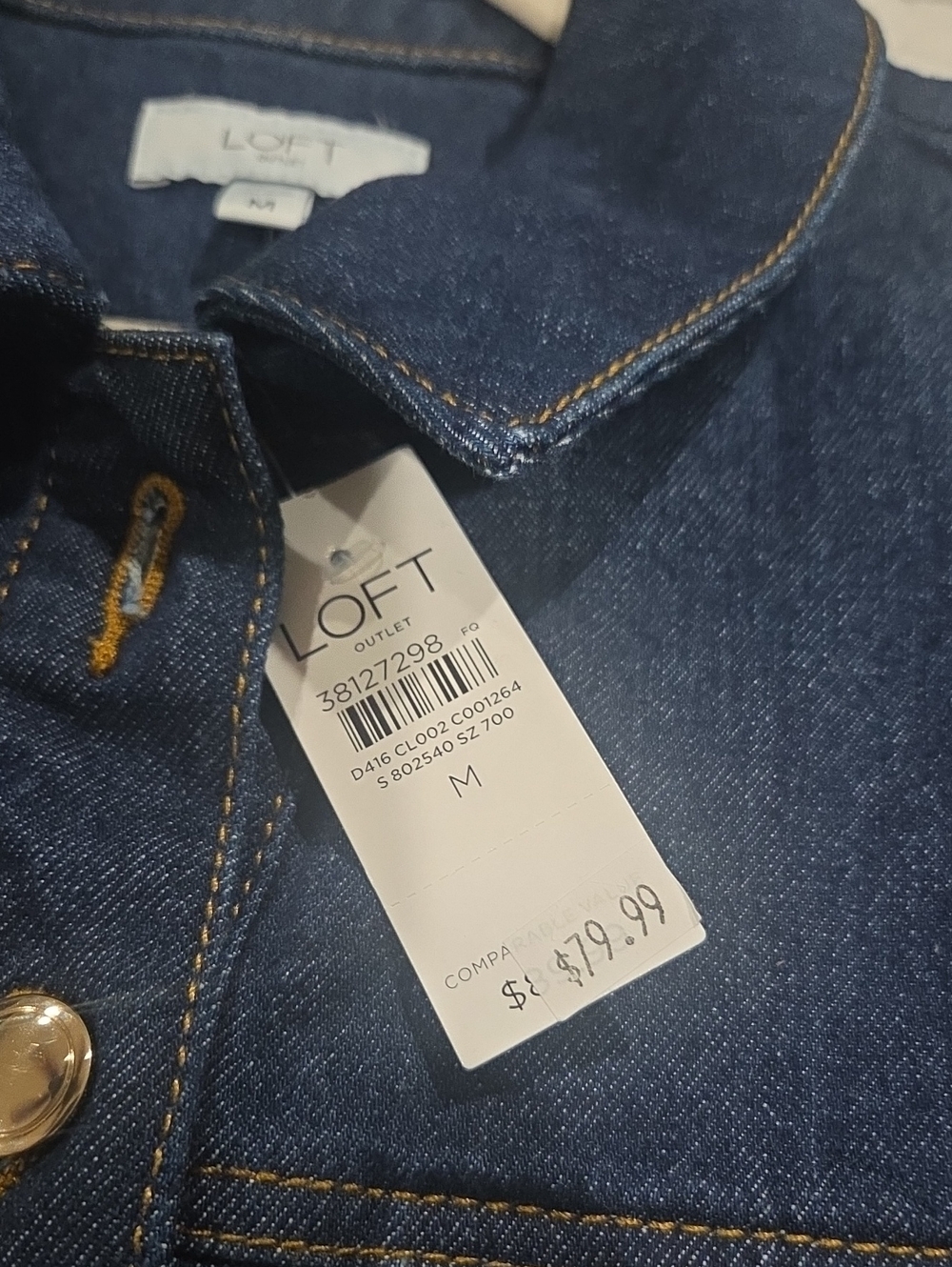 NWT LOFT Outlet Dark Wash Denim Polo Shirt Dress. Offers Welcome! - Picture 13 of 13